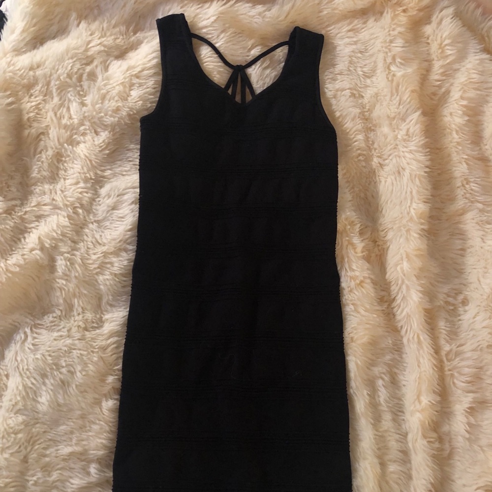 stretchy from fitting black dress